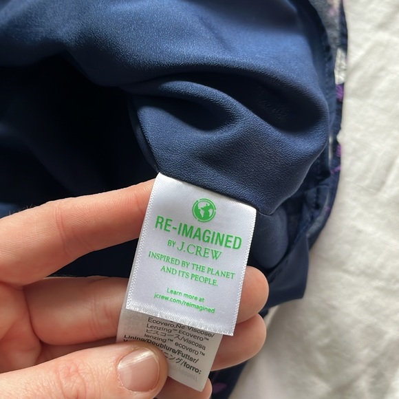 J. Crew Tie Neck Tiered Dress in Scattered Peony - Picture 8 of 11